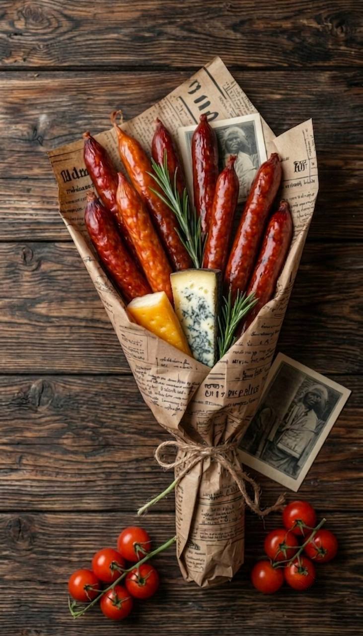 Мужской гастрономический букет «Винтажный деликатес»